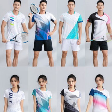 2023 New Badminton Wear Women's Summer Suit Men's Sportswear Table Tennis Wear Professional Competition Training Quick-Drying