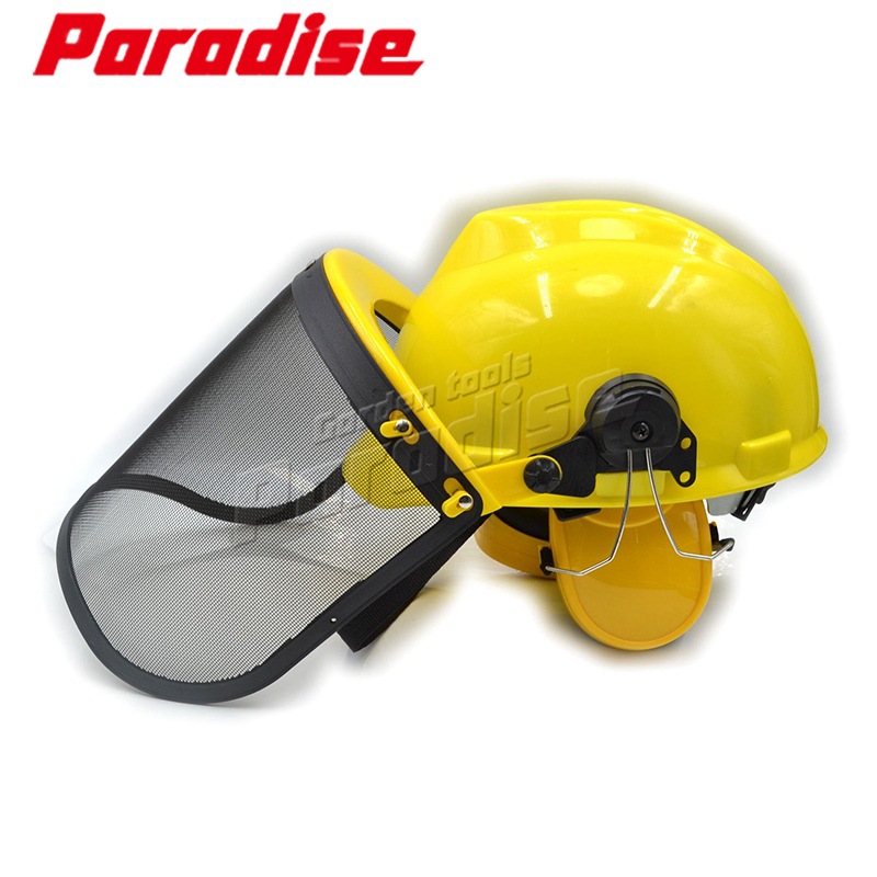 Logging Safety mask three-piece protective cover with earmuffs garden tools anti-splash anti-noise safety helmet