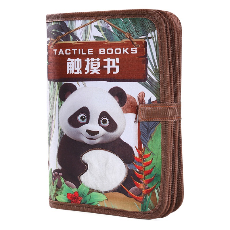 New Cartoon Panda Toddler Enlightenment Early Education Simulation Animal Touch Book That Cannot Be Torn Apart Children's Educational Cognitive Picture Book