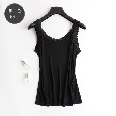 Picture of Yuyue New Silk French Camisole Women's Lace plus size Mulberry Silk Solid Color Short Base Shirt
