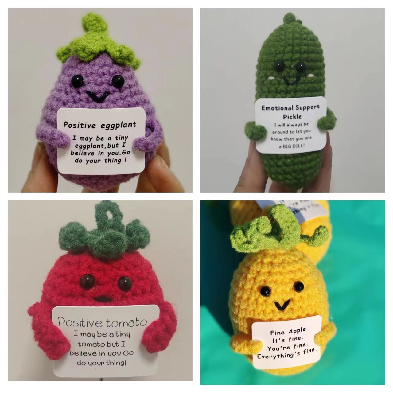 Picture of A Handmade Wool Woven Pendant Internet Celebrity Funny Positive Energy Vegetable Finished Fruit Doll Ornaments Pendant