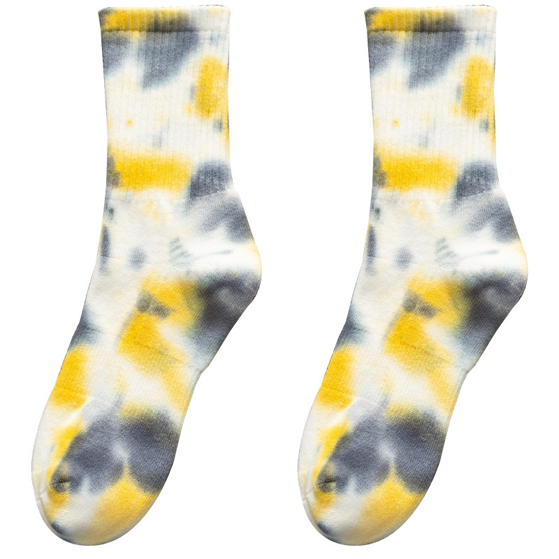Picture of Tie-dyed Long Socks Men's Autumn and Winter Mid-length Socks Ins Trendy Pure Cotton Autumn Basketball Towel Socks Thickened Women's High-top Long Socks