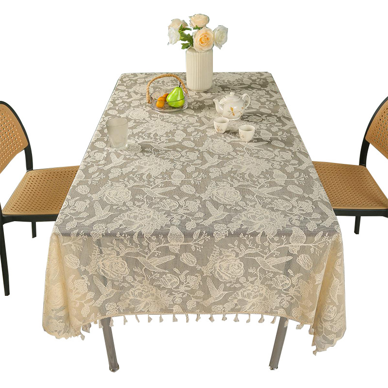 Picture of New Style Lace Rectangular Tablecloth Tea Table Tablecloth Disposable Simple Tassel Tablecloth Household Nordic Style Release