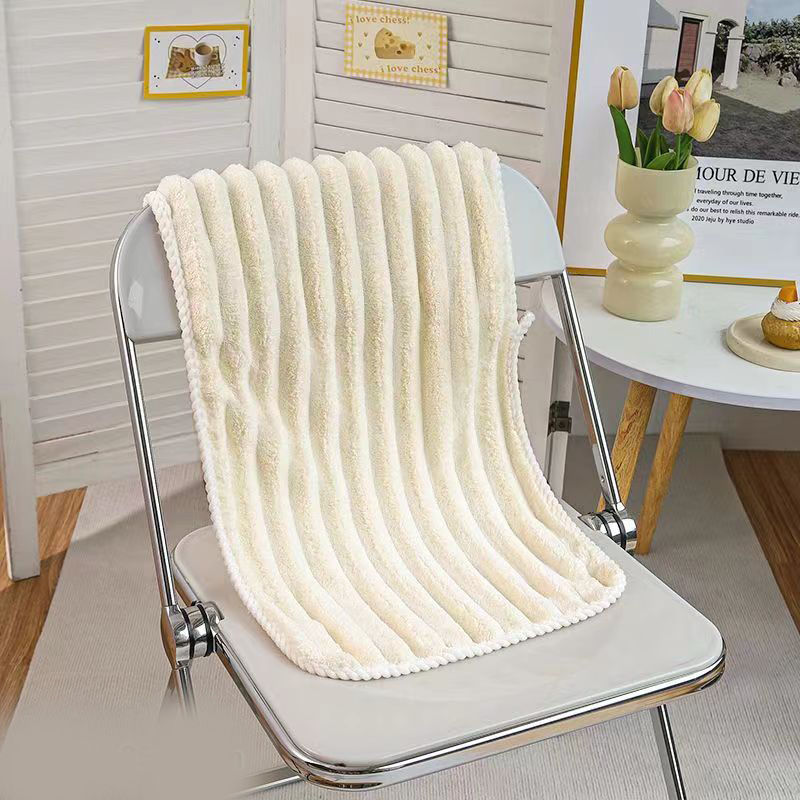Picture of Candy Strip Coral Fleece Student Towel Girl's Soft Bath Quick-drying Thickened Adult Absorbent No-lint Household