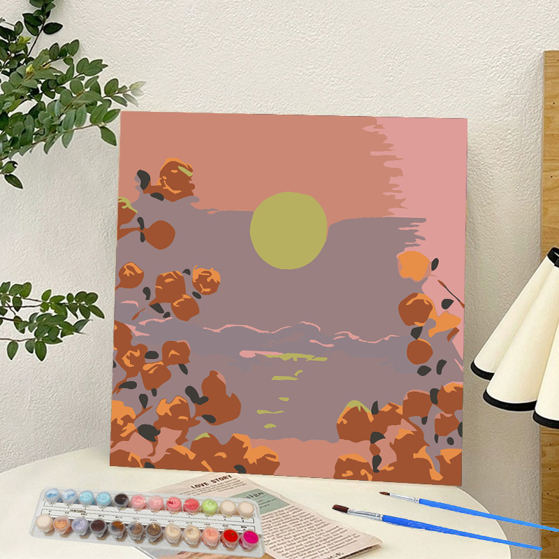Picture of Digital oil painting landscape Dafen village hand-painted mathematical oil painting coloring painting oil painting flowers flower oil painting wholesale