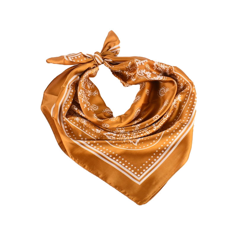 Picture of Europe and the United States hot sale vintage paisley small cashew flower 70*70 satin square scarf ladies small scarf wholesale
