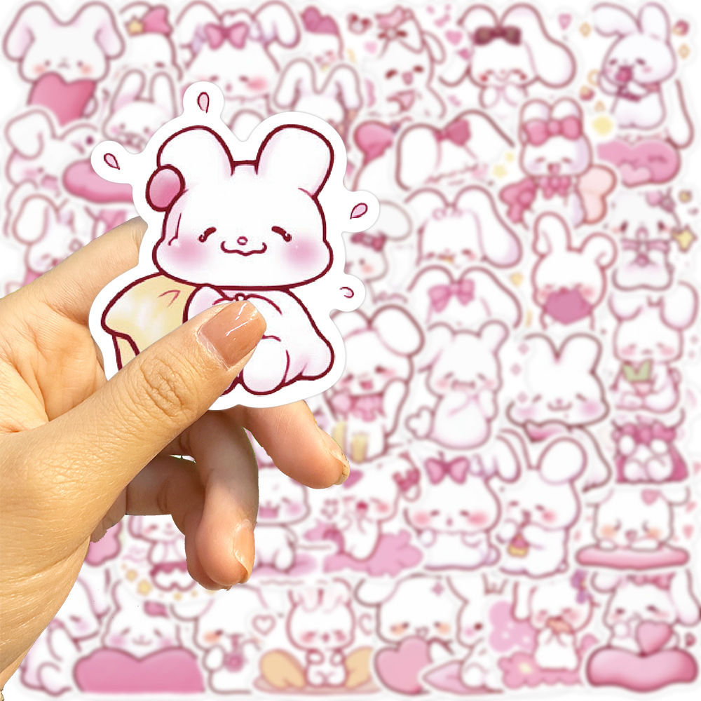 Picture of 50 cartoon Pink Rabbit graffiti stickers decorative guitar notebook luggage DIY waterproof cross-border wholesale