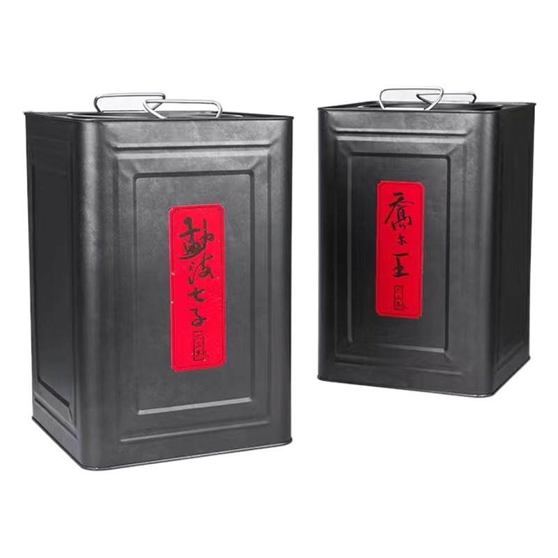 Thickened tea tea cake sealed jar tangerine peel storage jar storage box household moisture-proof large capacity tinplate bucket