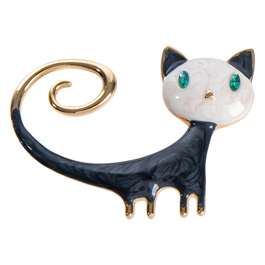 New all-match cartoon animal creative fashion personalized dripping kitten brooch coat backpack pin accessories