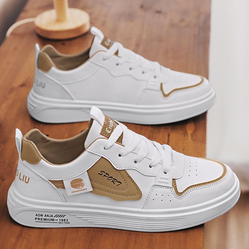 Men's Sneakers 2025 Summer New Spring and Autum Casual Low-Top Sports Shoes Leather Breathable White Shoes for Students