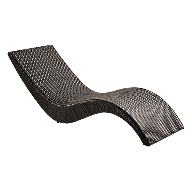 Outdoor lying bed swimming pool rattan recliner beach bed balcony courtyard rattan bed outdoor furniture outdoor rattan chair tea table