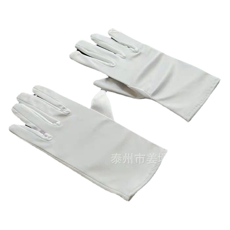 Children girls wedding dress white etiquette gloves princess skirt short flower girl satin finger gloves wholesale