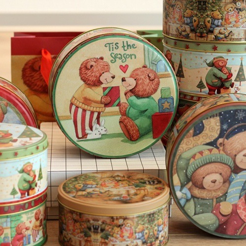 small size bear iron box handmade cookie iron box factory in stock wholesale candy packaging iron can companion gift box