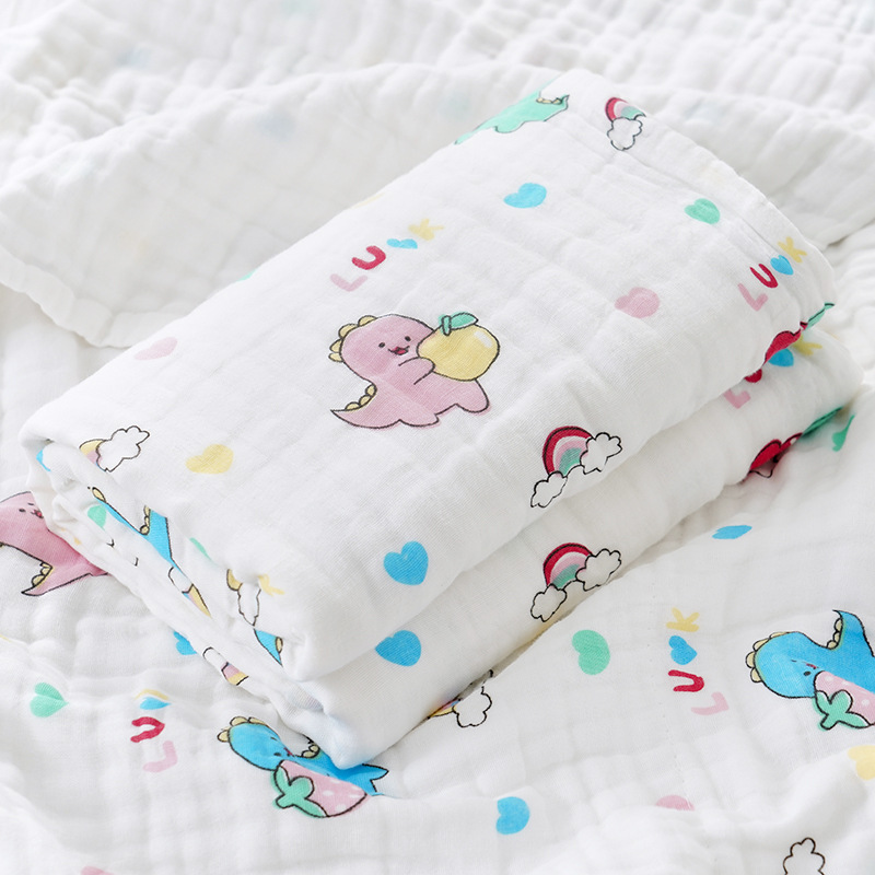 Picture of Baby Bath Towel Pure Cotton Wholesale Pure Cotton Four-Layer Gauze Newborn Wrap Summer Newborn Baby Supplies Children's Blanket