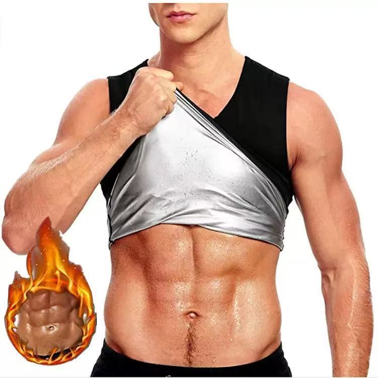 Picture of Cross-border shaping belly shaping clothes Men's Fitness sweat-breaking short sleeve sports running sweat-breaking clothes beer belly round neck short sleeve wholesale