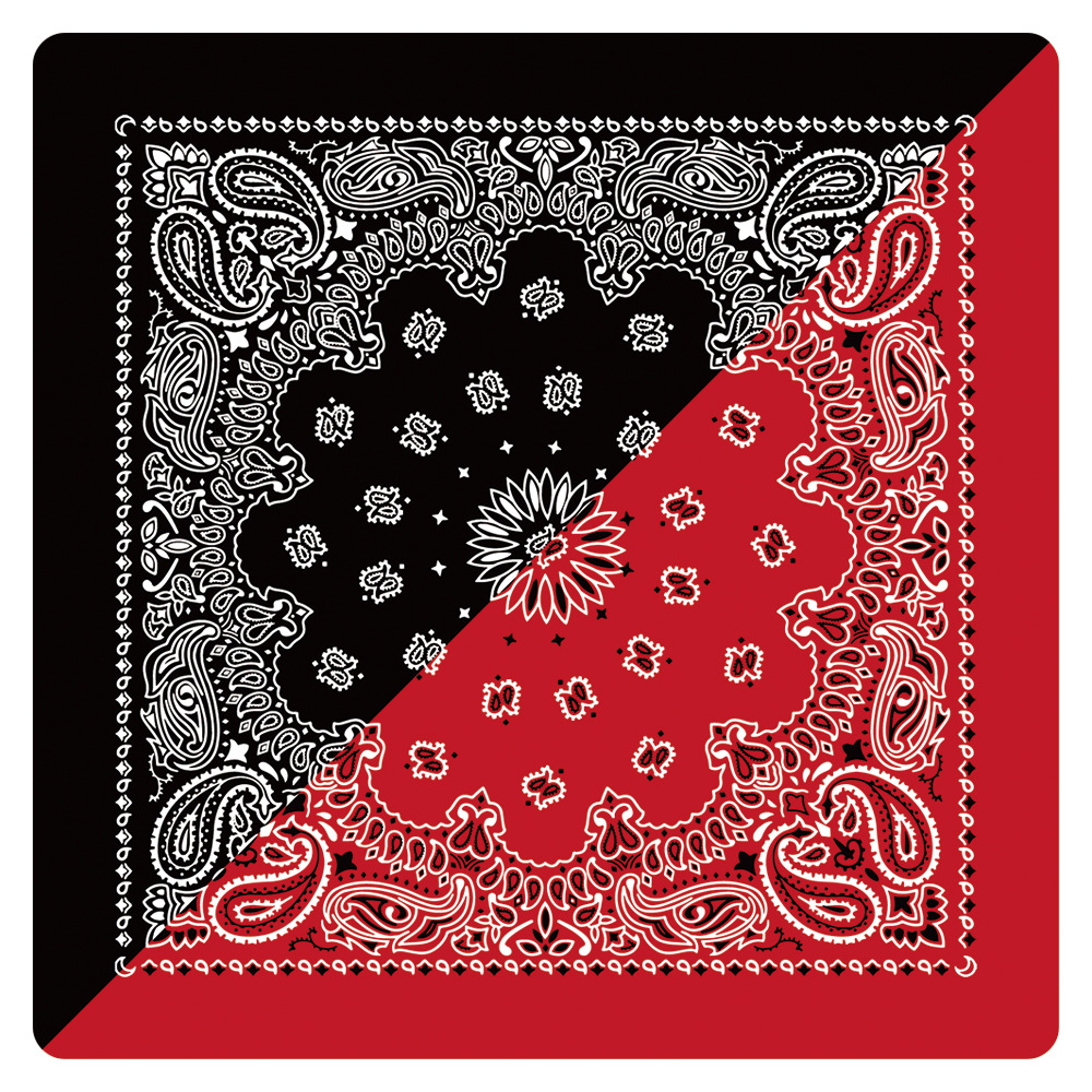Picture of Amazon Hip Hop Contrast Color Double Cashew Flower Outdoor Headscarf Paisley Cotton Street Dance Joker Square Wholesale