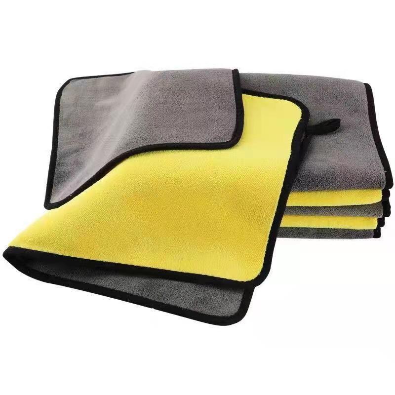 Picture of Thickened car towel double-sided coral fleece absorbent car wash towel kitchen cleaning cloth free laser engraving logo