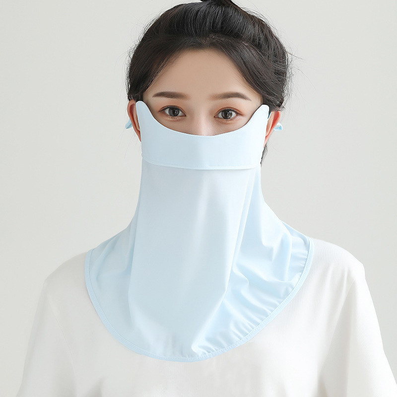 Picture of Summer Ice Silk Long Eye Angle Protection Mask Neck Protection Sun Protection Mask UV Protection Sunshade Cool Sense Riding Veil