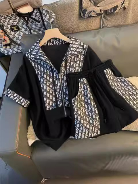 plus size 300 Jin Fashion Leisure Sports suit Women's Summer New Loose Fat Sister Shorts Two-piece Cross-border