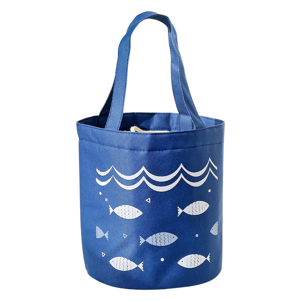New Portable Bundle Lunch Bag Large Capacity Fresh-keeping Insulated Refrigerated Lunch Box Bag Barrel Aluminum Foil Thickened Insulation Bag