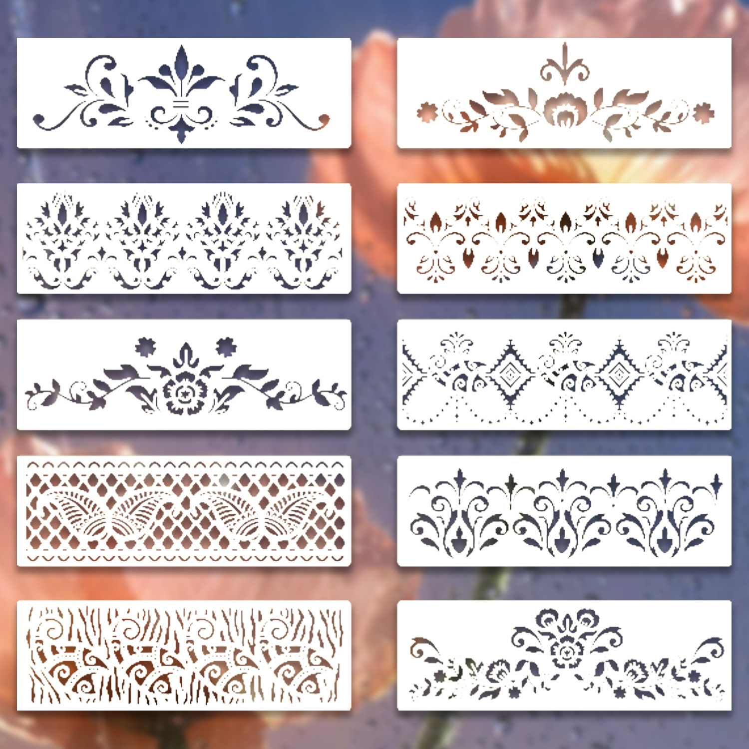 Cross-border foreign trade retro pattern hollow painting template wall photo album decoration DIY hand-painted graffiti template