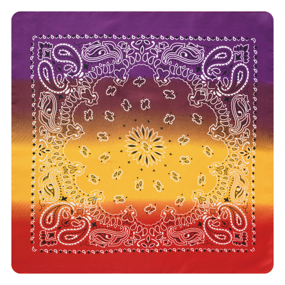 Picture of Cross-border wholesale polyester double cashew gradient riding bandana headscarf outdoor hip hop square scarf wholesale