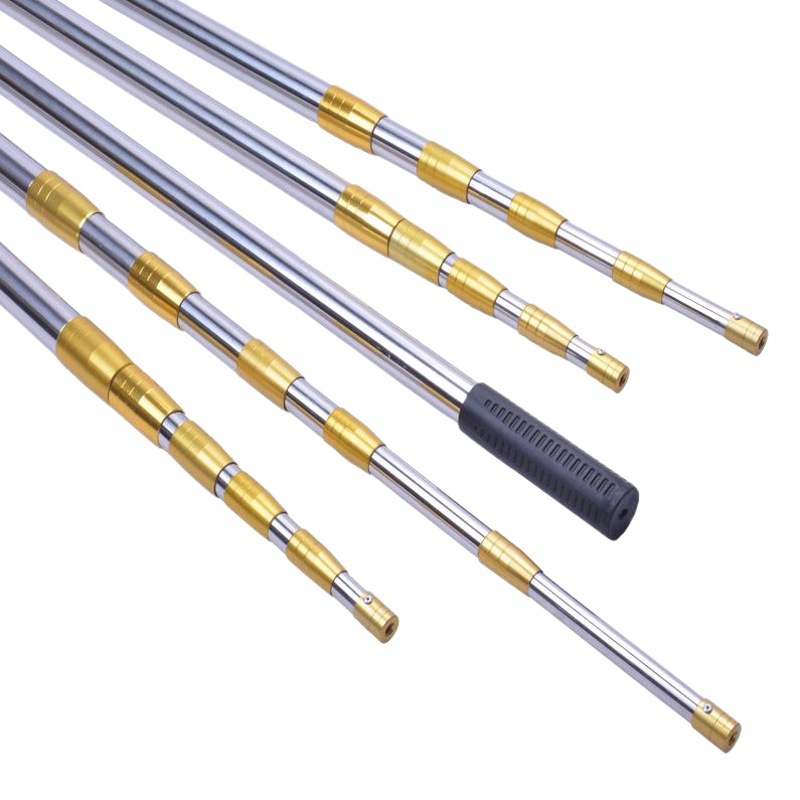 Manufacturers stainless steel rod telescopic fruit picking rod lamp rod top rod hanger rod harpoon rod fishing gear stainless steel copy net rod