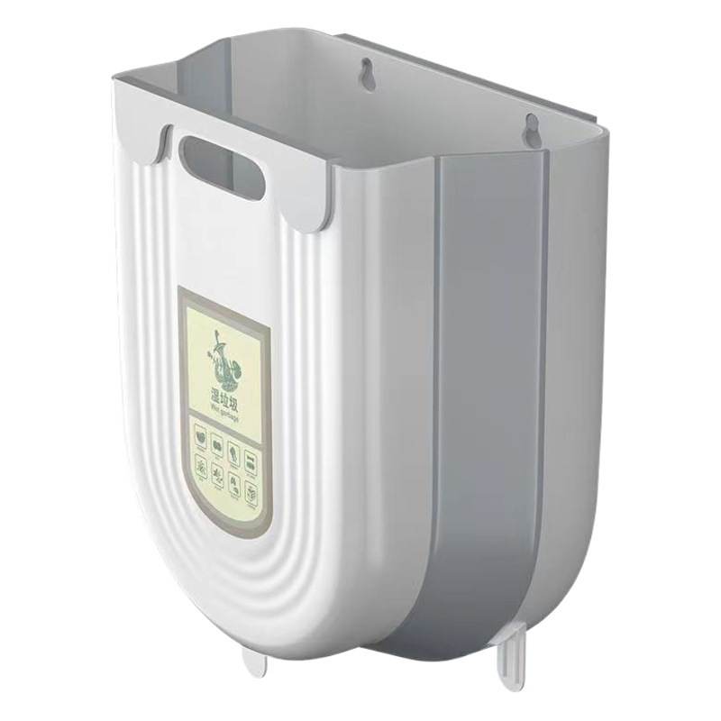 Kitchen Trash Bin Hanging Household Kitchen Waste Classification Folding Cabinet Door Wall Hanging Toilet Toilet Storage Paper Basket