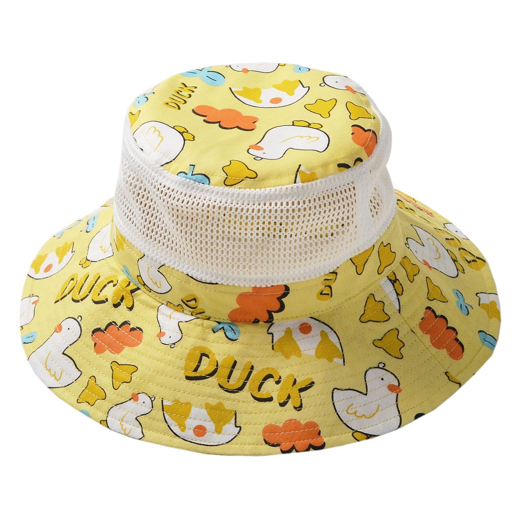 moinmlon Summer New Korean Style Children's Mesh Fisherman Hat Baby Breathable Sunshade Sun Hat Cotton