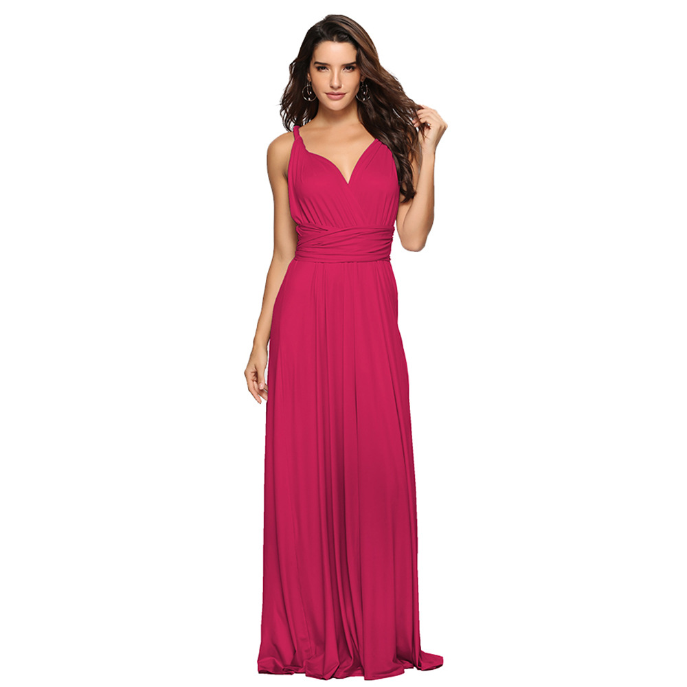 Picture of French Retro High-end Sense Small Multi-wear Strap Large Swing dress Backless Sexy Bridesmaid Dress for Women