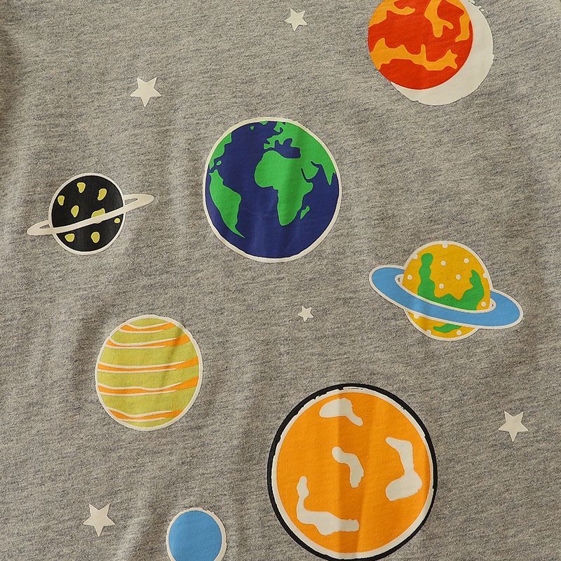 Picture of Autumn New Luminous Children's Long-sleeved T-shirt European and American Style Fashion Stitching Top Boy's Cotton Base Shirt