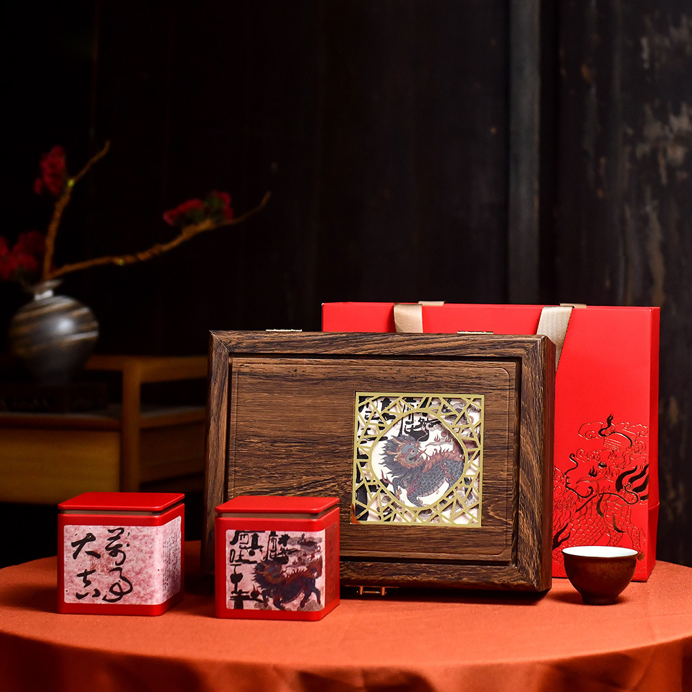 Tea packaging Kirin sent Rui half a kilo a kilo empty gift box Guochao two cans of black tea Pu 'er tea broken silver tea fossils