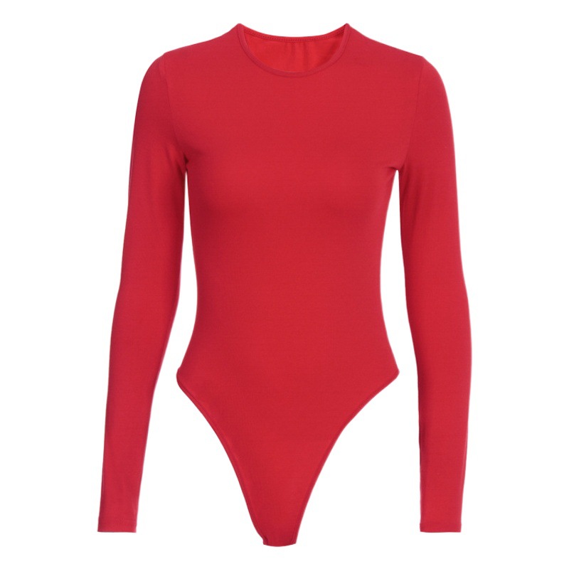 American-style Niche Spice Top Basic Tight Base Long-sleeved Jumpsuit