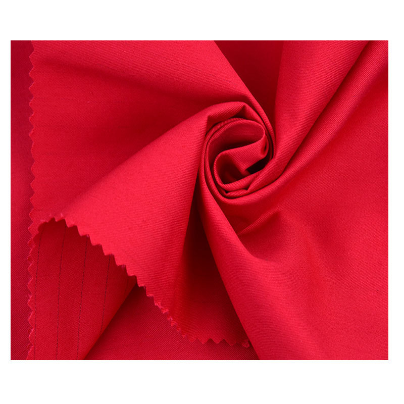 Cotton conductive silk twill gas station workshop workers work clothes fabric red anti-static