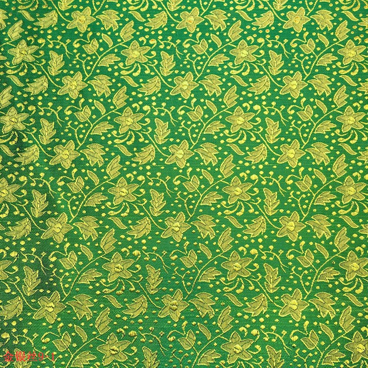 Green Gold Thread Five-Pointed Star Jacquard Fabric Cosplay Costume Sachet Fragrance Bag Packaging Gift Box Gold and Silver Thread Brocade