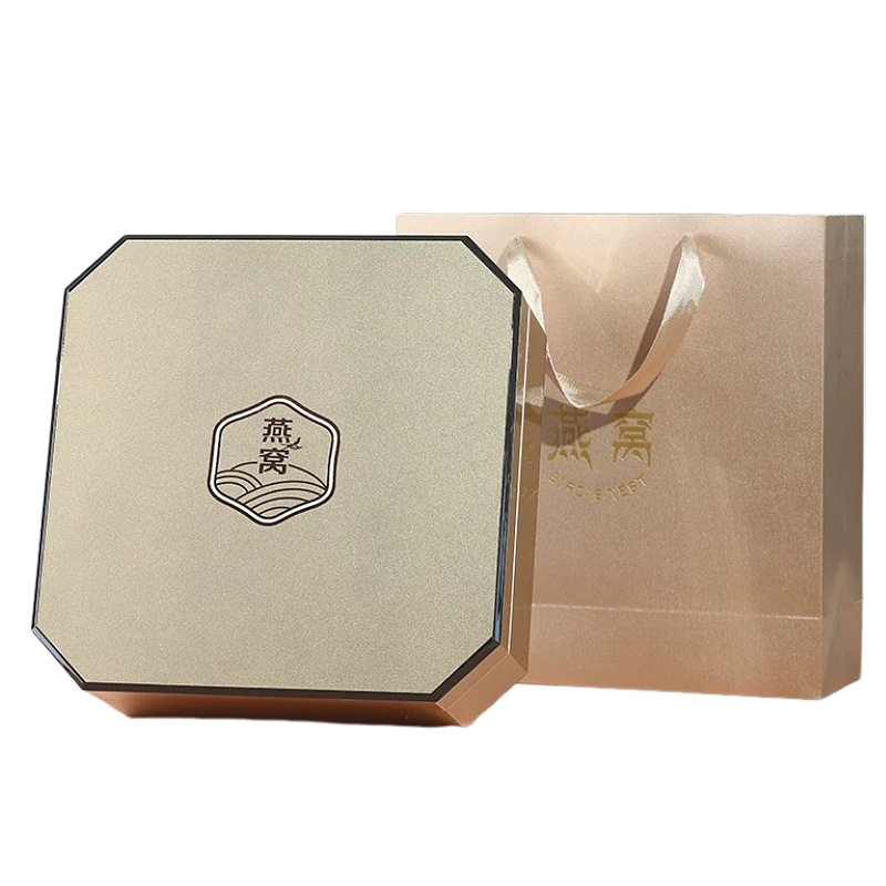 Baking paint champagne bird's nest packaging box 100g 250g tonic traceability code swallow gift box wooden box empty box
