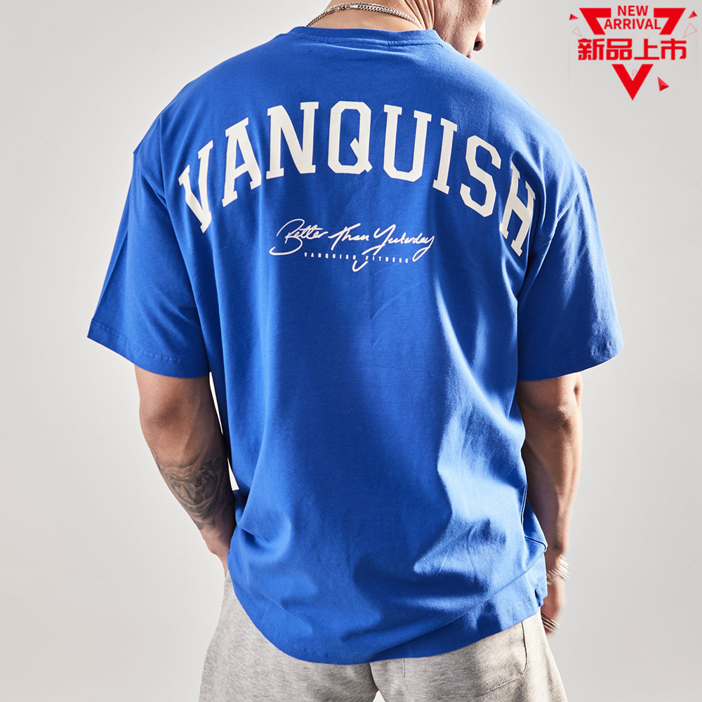 Vq Spring and Summer Muscle Fitness Brothers Round-Neck Sports Men's T-Shirt Running Short-Sleeved Top Breathable and Quick-Drying