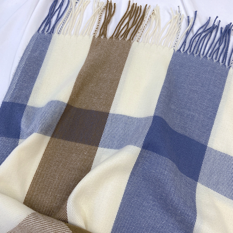 Picture of Plaid Scarf for Women 2024 New Autumn and Winter Korean Style Fashion Imitation Cashmere Tassel Shawl Thickened Warm Scarf Wholesale