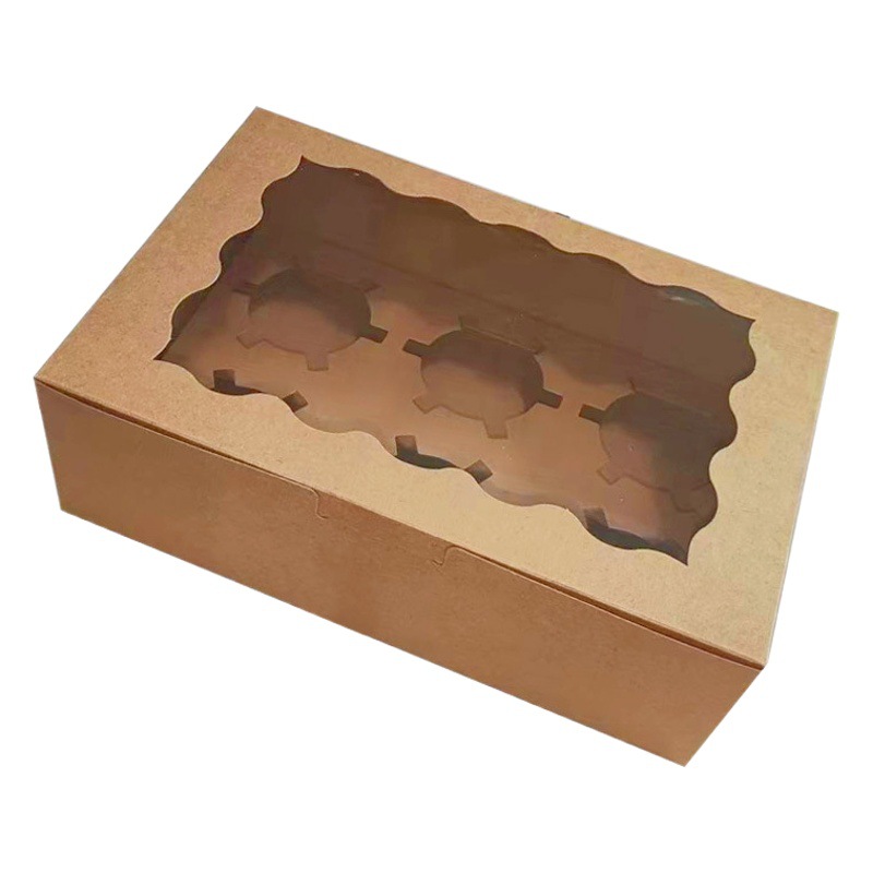 6/8/9 Pack Window Flip Cupcake Baking Dessert Pack Egg Tart Picnic Muffin Packaging Box