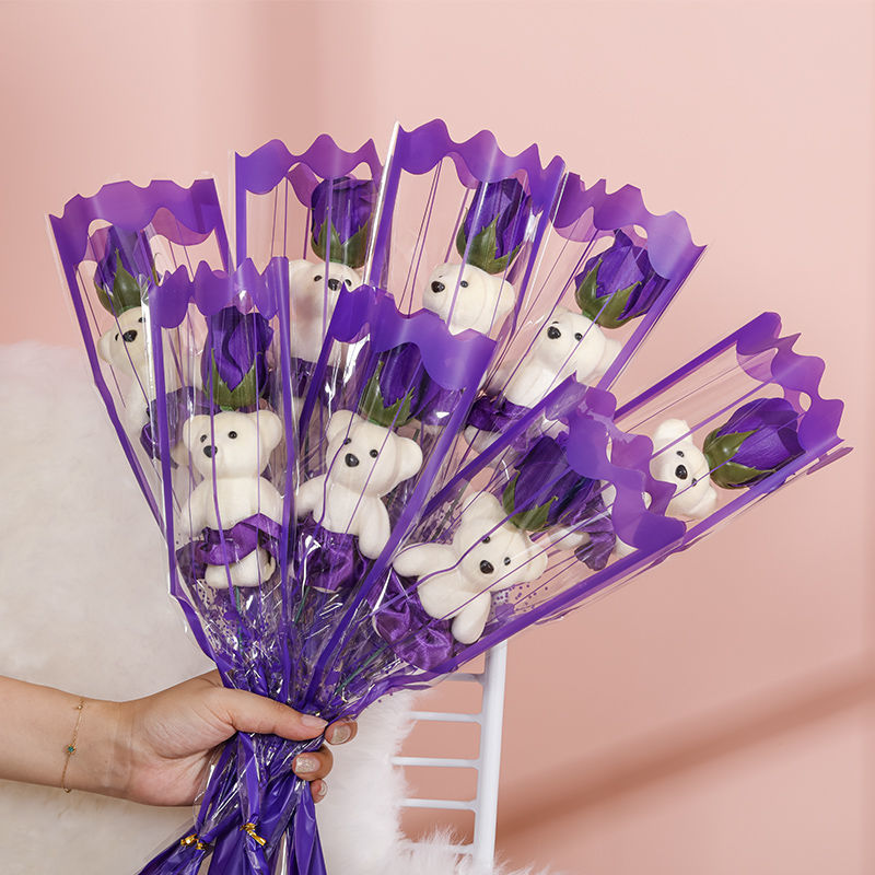 Picture of Valentine's Day to Send Teachers to School Season Gift Simulation Bear Soap Flower Rose Bouquet to Send Girlfriend to Push Gift