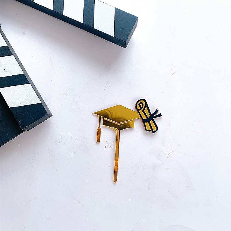 Picture of Acrylic Graduation Season Cake Decoration Insert Student Graduation Ceremony Cake Insert Flag Internet Celebrity Cake Decoration