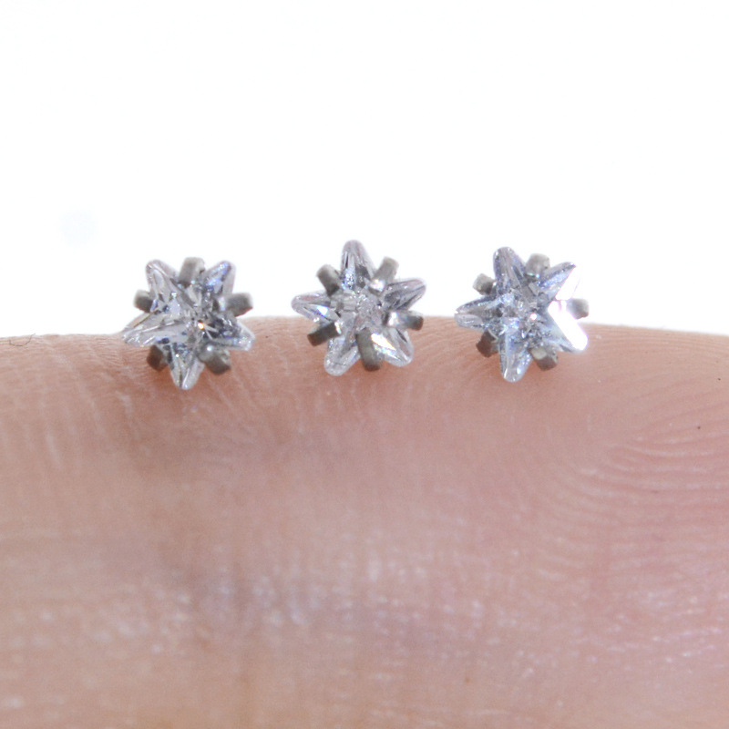 Picture of Puncture product lip nail zircon head 2-5mm 0.9-1.0mm internal thread