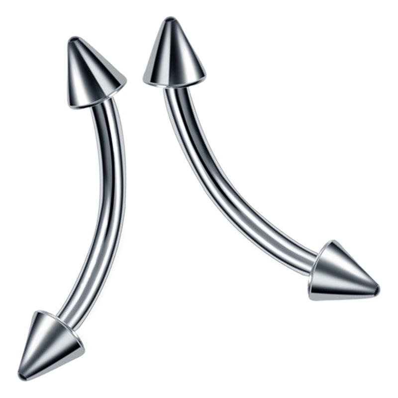 F136 titanium alloy external thread double-headed bent rod external tooth ball earring tongue nail breast nail eyebrow nail ear bone nail puncture ornament