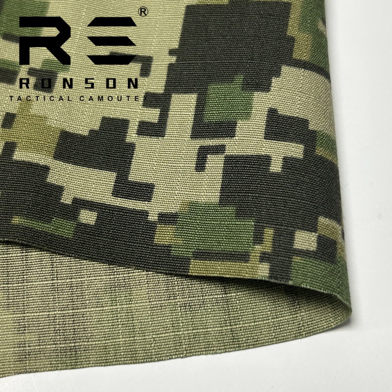 Picture of Rongsheng factory in stock digital electronic camouflage nylon cotton plat comfortable wear-resistant outdoor fabric