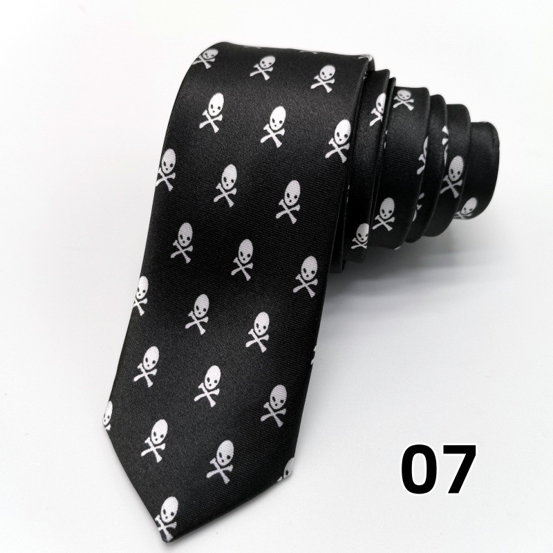 Picture of Ultra-narrow 5cm printed tie leopard print hand-tied unisex casual tie