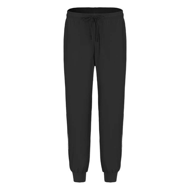 Quick-Drying Sports Trousers for Men's Fitness Training Ice Silk Summer Thin Breathable Leg-Tie Running Casual Woven Trousers