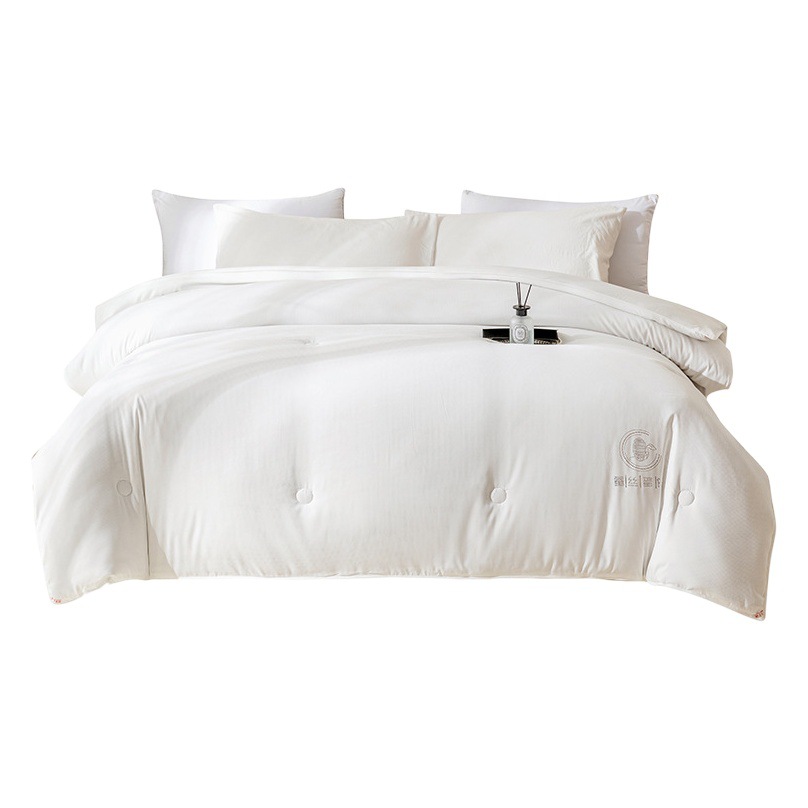 Silk Quilt Class a Maternal and Infant Grade Silkworm Chrysalis Protein Fiber Quilt 100% Cotton Knitted Cotton Spring & Fall Quilt Core Thickeneded Winter Quilt