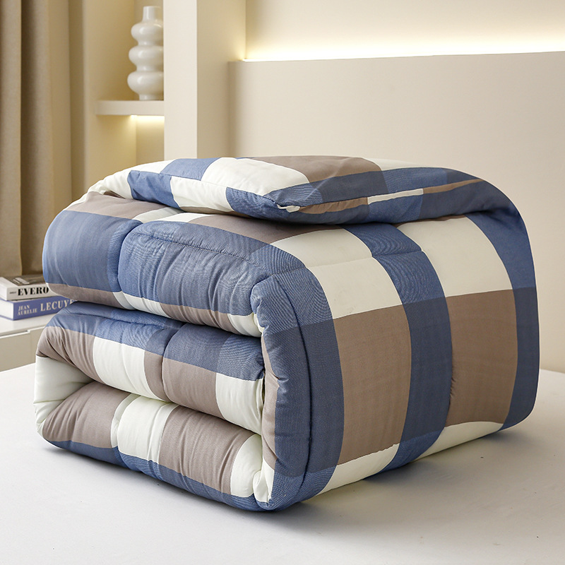 Picture of Factory wholesale thick warm winter quilt single student dormitory quilt double core bedding four seasons feather silk quilt