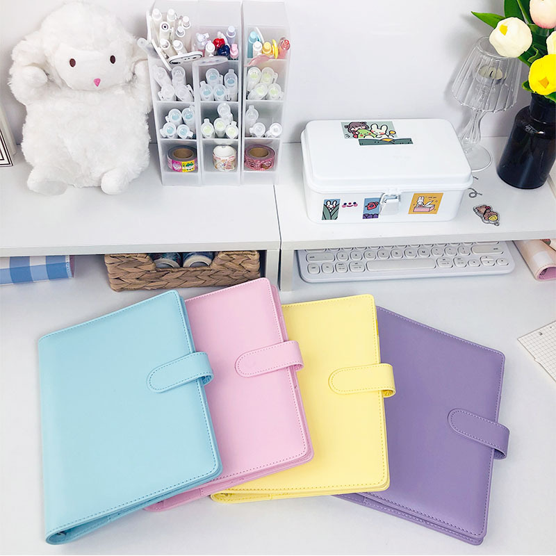 Picture of A5 Macaron Pure Color Loose-Leaf Book Pu Shell Conference Notepad Hand Ledger Notebook Stationery Simple Business Style