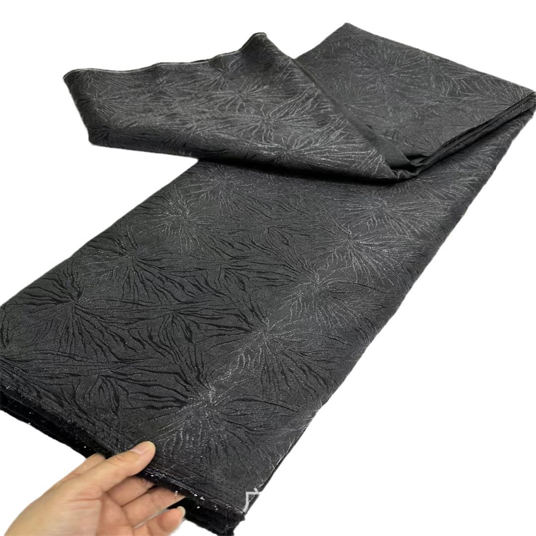 Picture of Bronze Brown Dark Pattern Retro Smooth Soft Cheongsam Jacquard Fabric dress Ceremony Fashion Designer Embroidered Cloth
